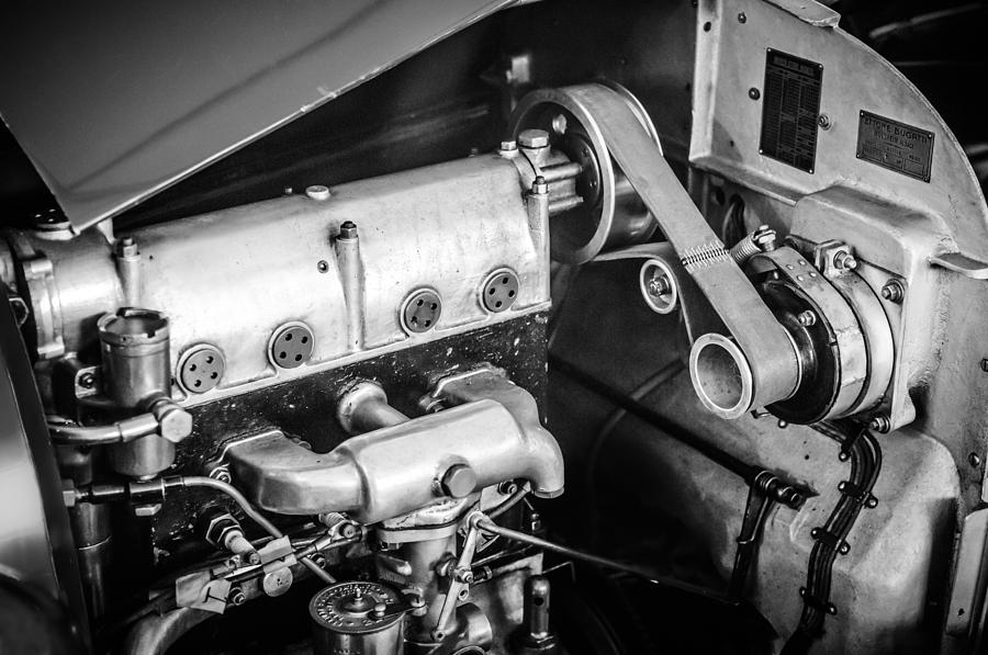 1925 Bugatti Brescia Type 23 Roadster Engine -0583bw Photograph by Jill Reger