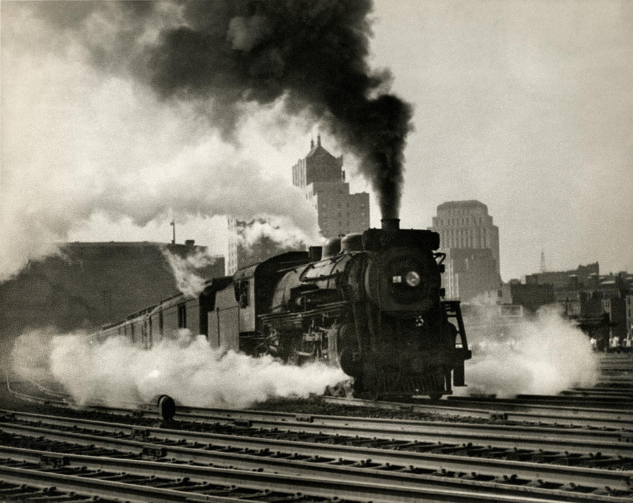 1925 Train Leaving Boston  Photograph by Historic Image