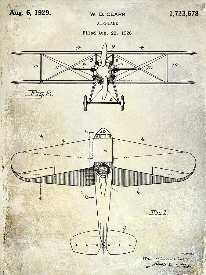 1929 Airplane Patent Photograph by Jon Neidert