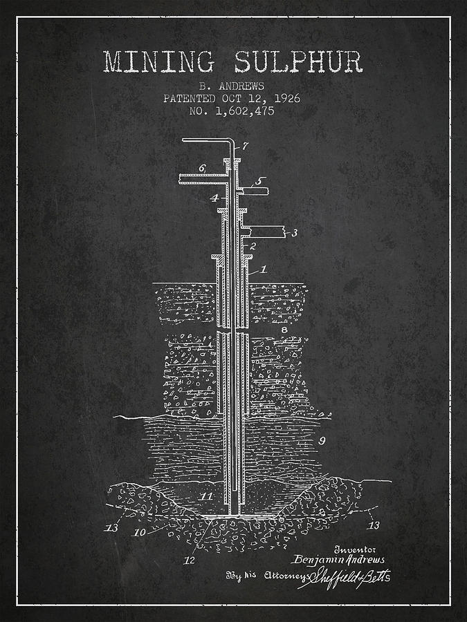 1926 Mining Sulphur Patent En37_cg Digital Art