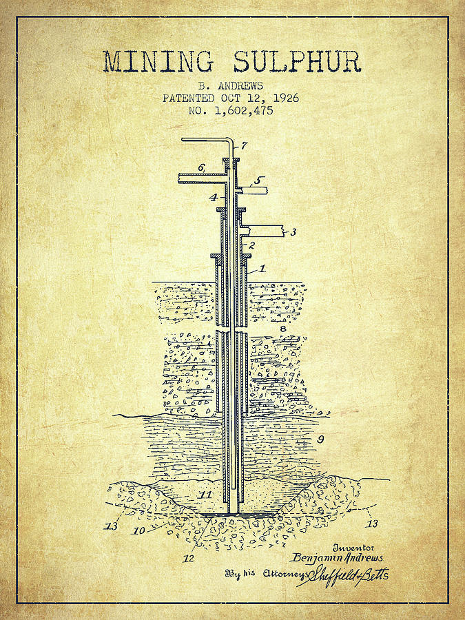 1926 Mining Sulphur Patent En37_vn Digital Art