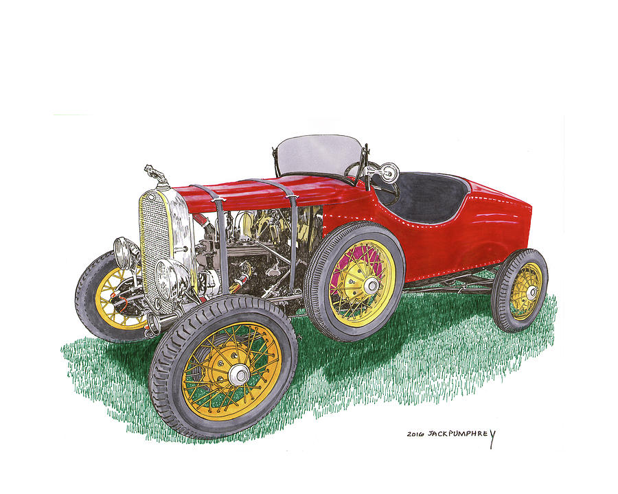 1927 Ford Model T Speedster Painting by Jack Pumphrey