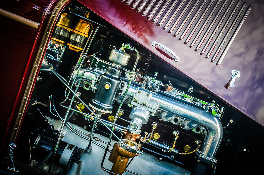 1927 Marmon E75 Speedster Engine -0314c Photograph by Jill Reger