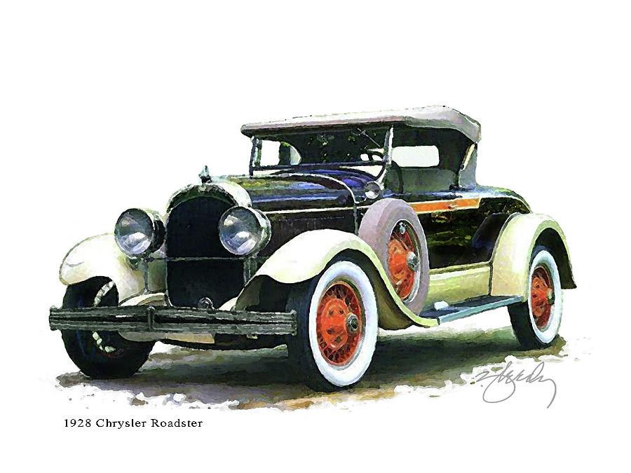 1928 Chrysler Radster Digital Art by Brenda Leedy