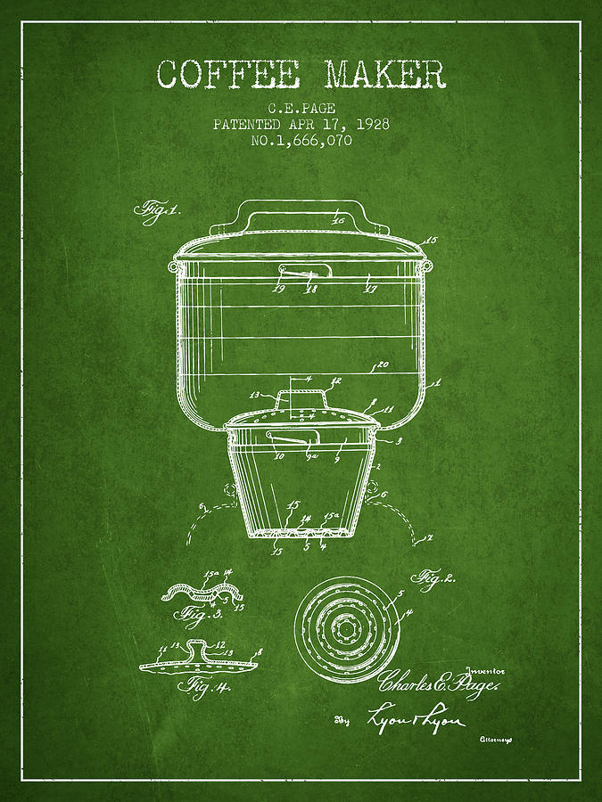 1907 Coffee Pot patent - vintage Art Print by Aged Pixel - Fine Art America