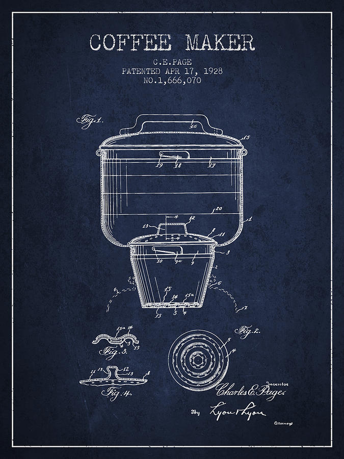 1907 Coffee Pot patent - vintage Art Print by Aged Pixel - Fine Art America