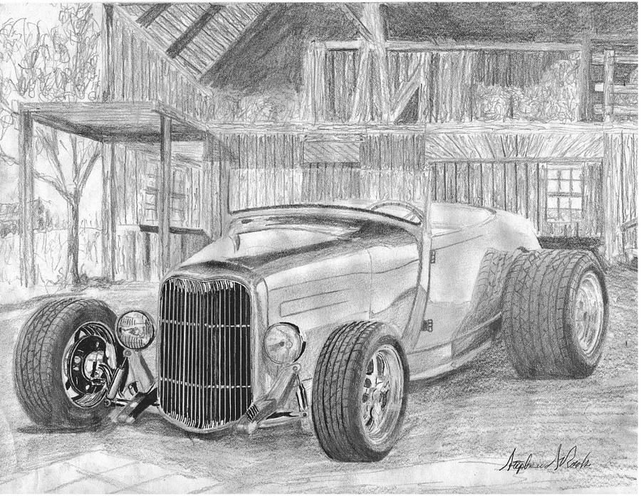 1928 Ford Highboy Roadster CLASSIC CAR ART PRINT Mixed Media by Stephen ...