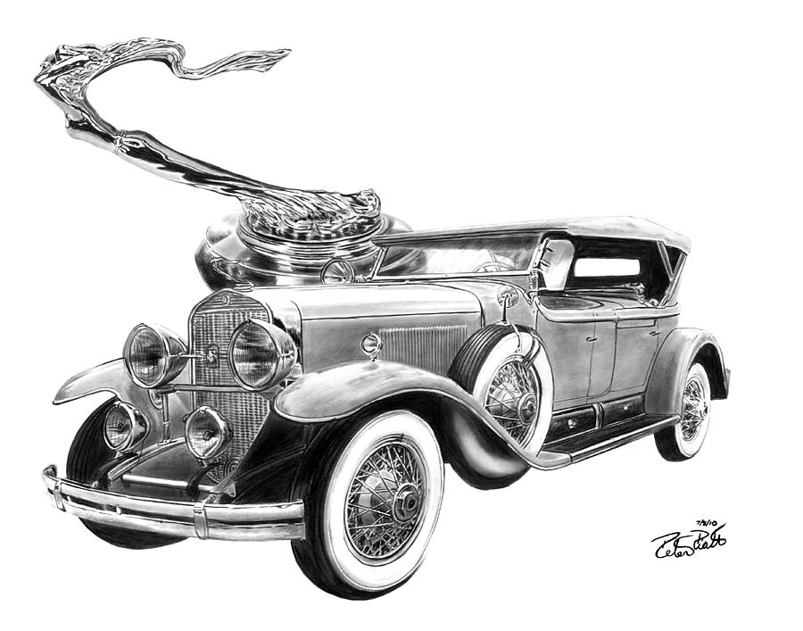 Transportation Drawing - 1929 Cadillac  by Peter Piatt