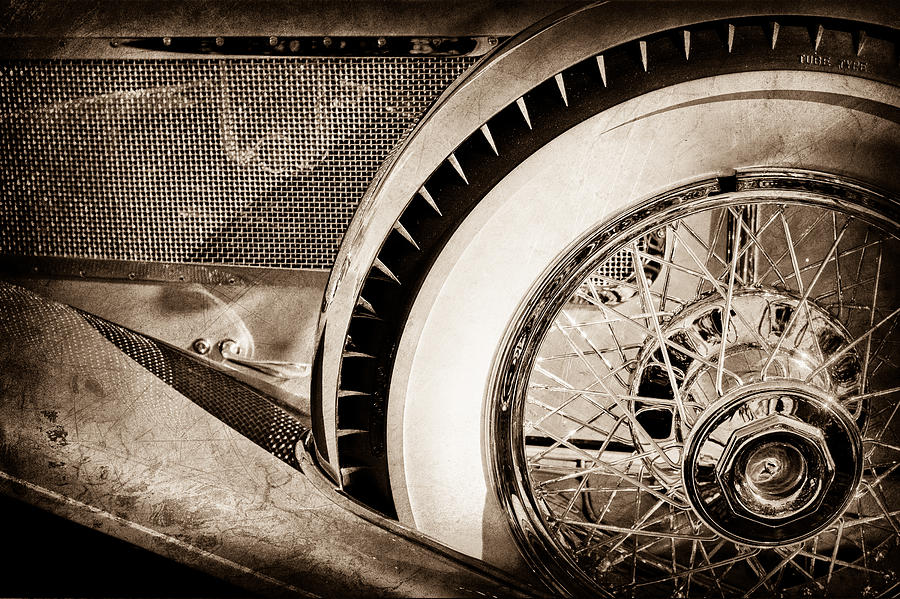 1929 Duesenberg Model J Dual Cowl Phaeton Wheel -0387s Photograph by Jill Reger