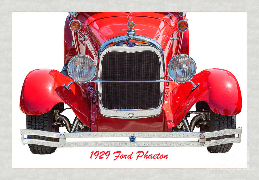 1929 Ford Phaeton Classic Antique Car Front End on White 3501.02 Photograph by M K Miller