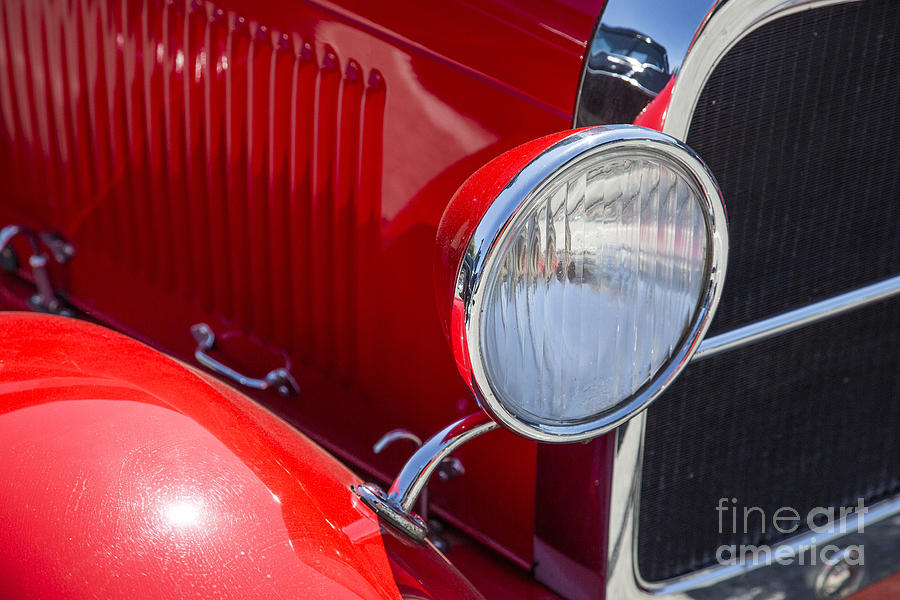 1929 Ford Phaeton Classic Antique Car Headlight in Color 3507.02 Photograph by M K Miller