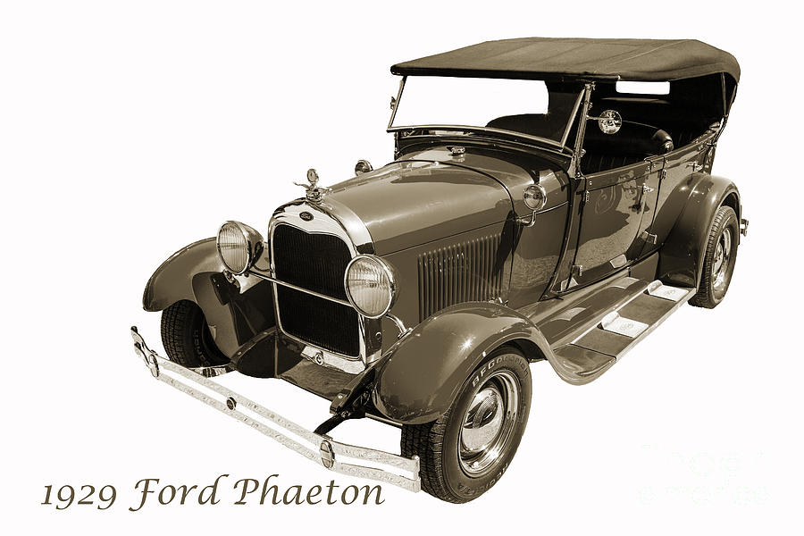 1929 Ford Phaeton Classic Antique Car on White Photograph 3500.0 Photograph by M K Miller
