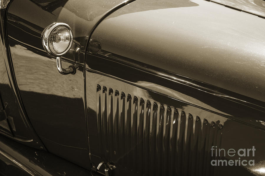 1929 Ford Phaeton Classic Antique Car Side Mirror in Sepia 3506. Photograph by M K Miller