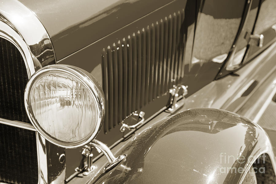 1929 Ford Phaeton Classic Car Headlight Antique in Sepia 3508.01 Photograph by M K Miller