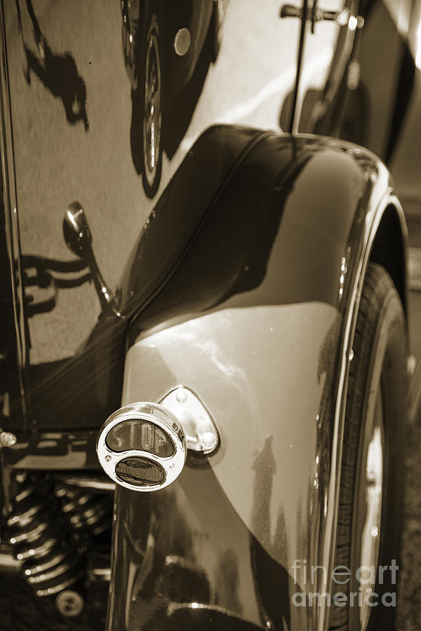 1929 Ford Phaeton Classic Car Tail Light Antique in Sepia 3510.0 Photograph by M K Miller