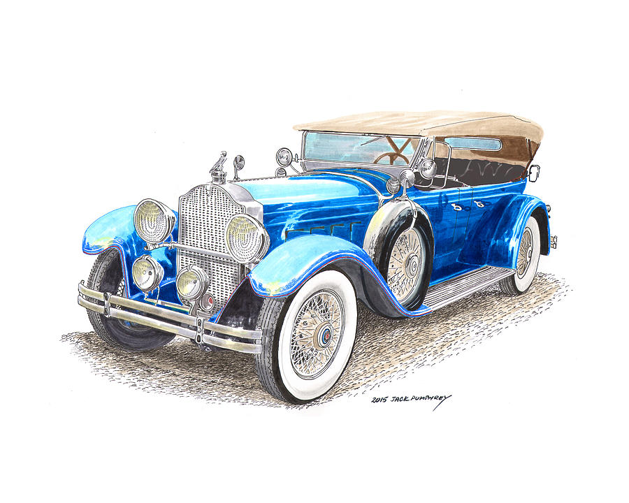 1929 Packard Dual Cowl Phaeton Painting by Jack Pumphrey