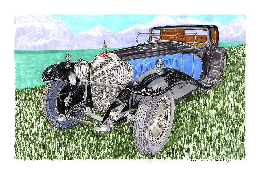 1929 Type 41 Bugatti Royal Painting by Jack Pumphrey