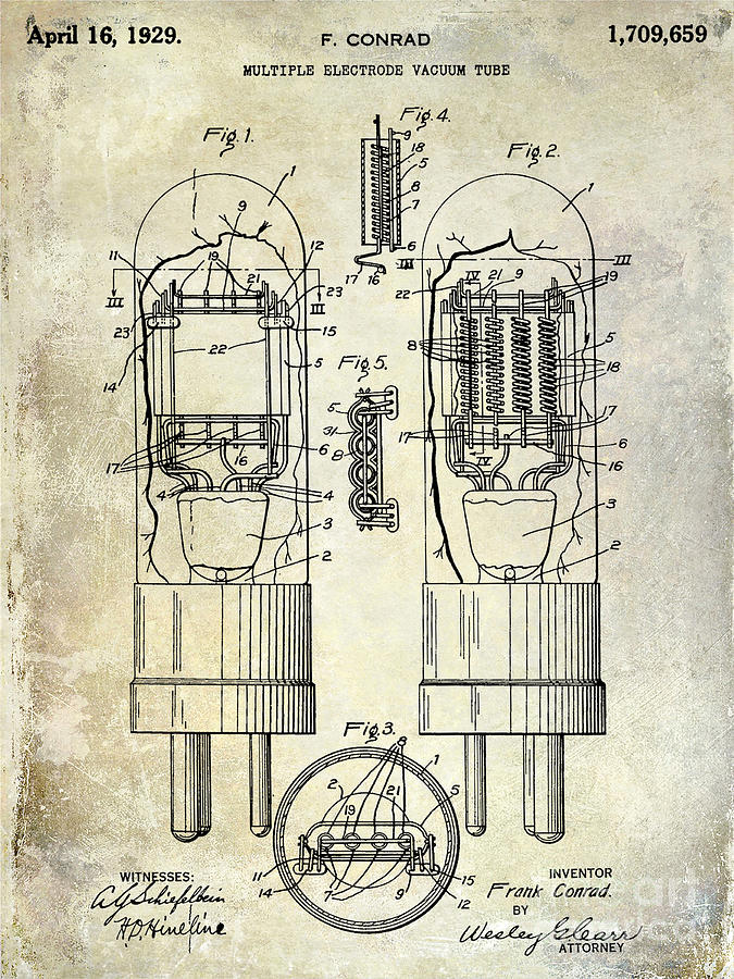 1929 Vacuum Tube Patent Photograph by Jon Neidert