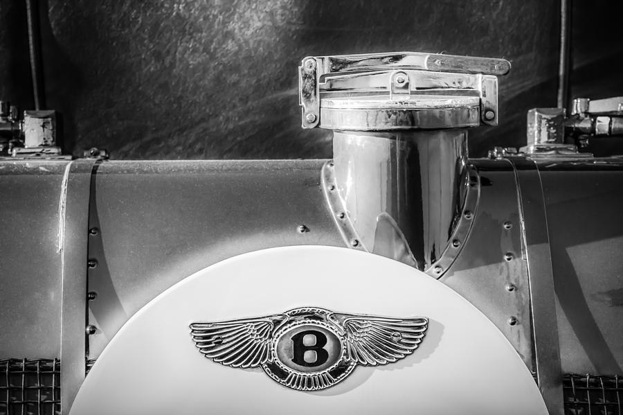 1930 Bentley Speed Six Emblem -0275bw Photograph by Jill Reger