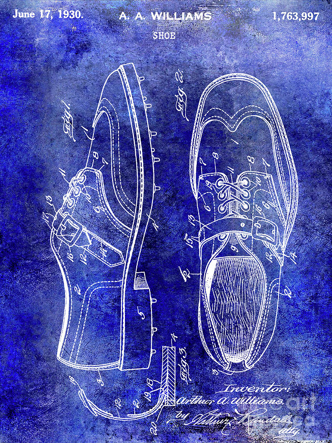 1930 Golf Shoe Patent Blue Photograph by Jon Neidert