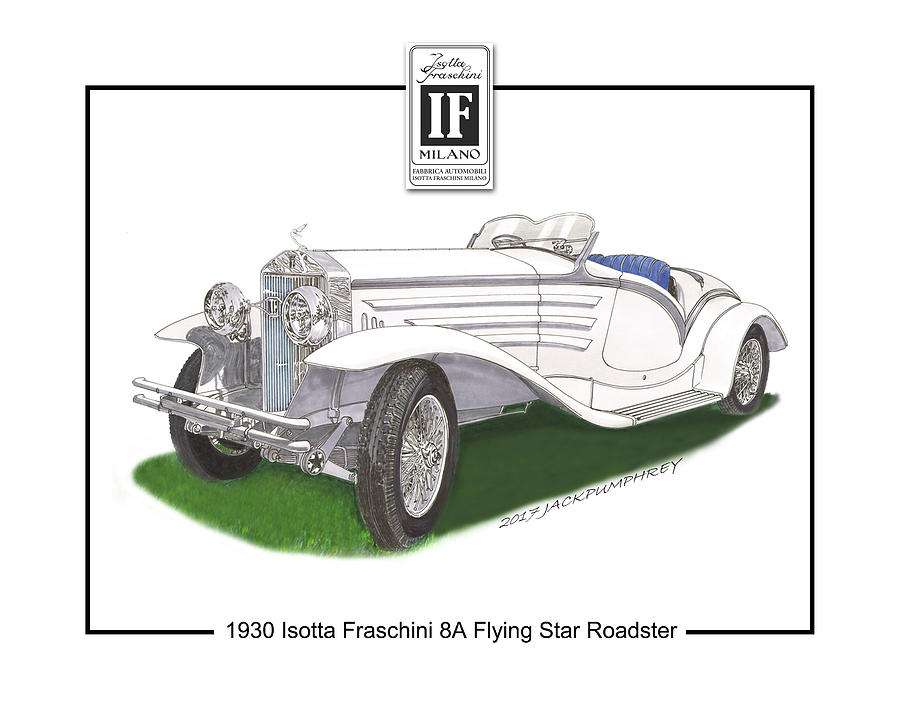  Isotta Fraschini 8A Flying Star Roadster Painting by Jack Pumphrey