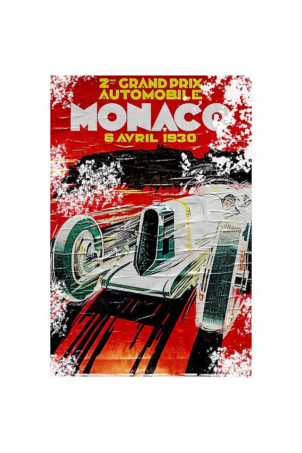 1930 Monaco Grand Prix poster Digital Art by Roger Lighterness