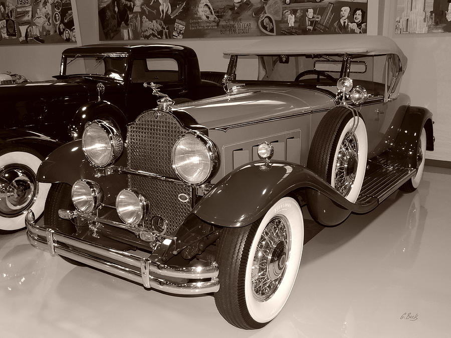 1930 Packard Speedster Runabout, Monochrome Photograph by Gordon Beck