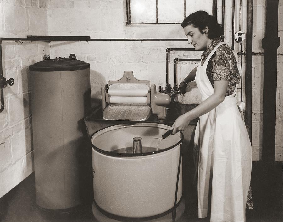 Washing Machine Photograph - 1930s State Of The Art Home Laundry by Everett