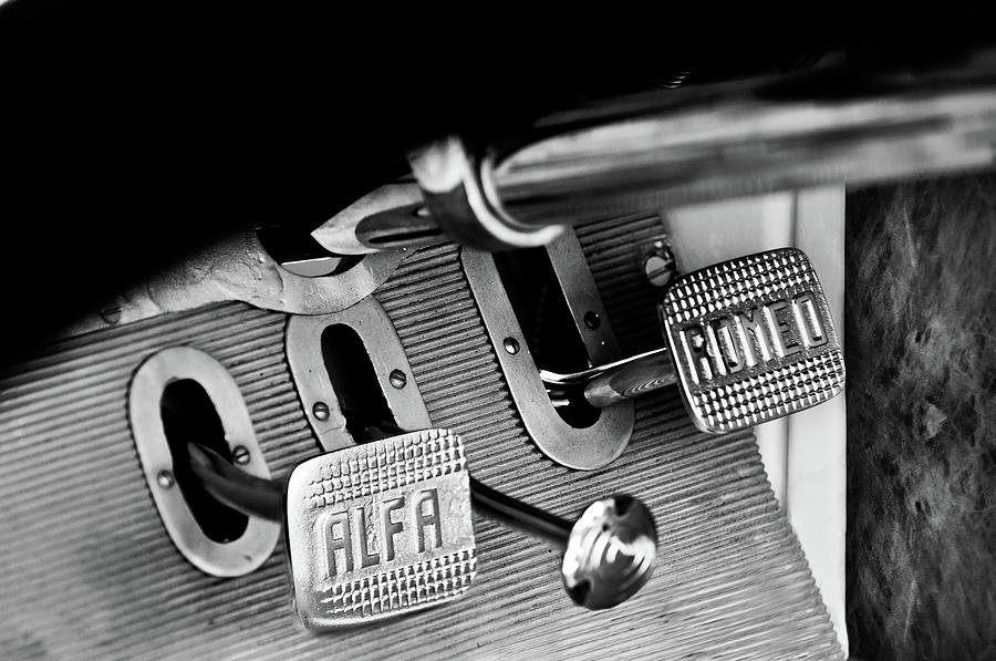 1931 Alfa Romeo 6C 1750 Gran Sport Aprile Spider Corsa Pedals -3689bw Photograph by Jill Reger