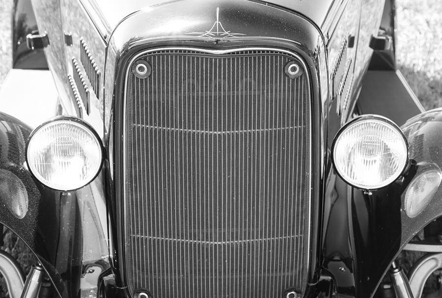 1931 Ford A400 Front Close-Up in Black and White Photograph by James BO Insogna