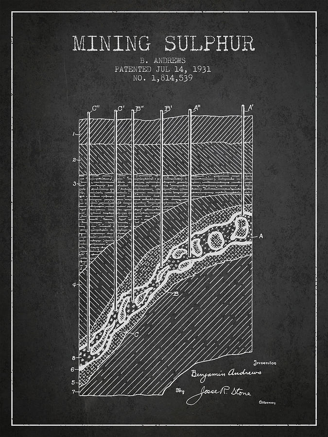 1931 Mining Sulphur Patent En38_cg Digital Art