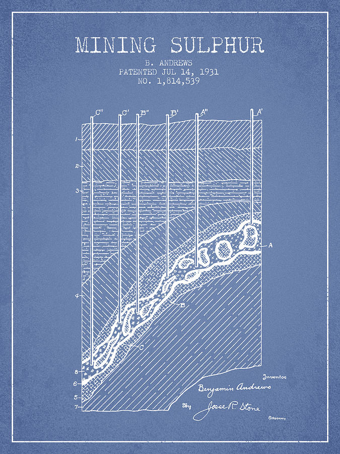 1931 Mining Sulphur Patent En38_lb Digital Art