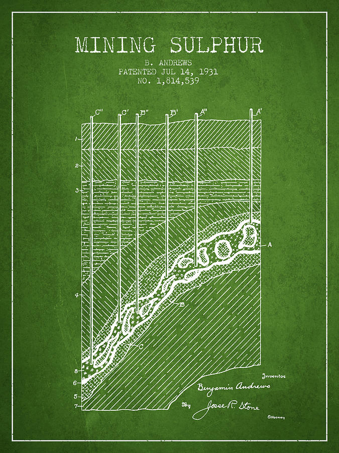 1931 Mining Sulphur Patent En38_pg Digital Art