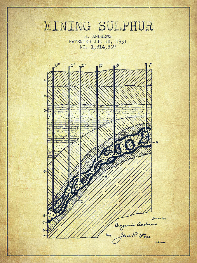 1931 Mining Sulphur Patent En38_vn Digital Art