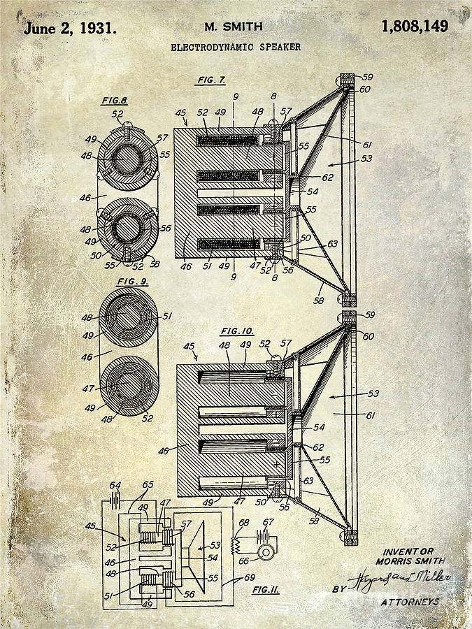 1931 Speaker Patent Drawing  Photograph by Jon Neidert