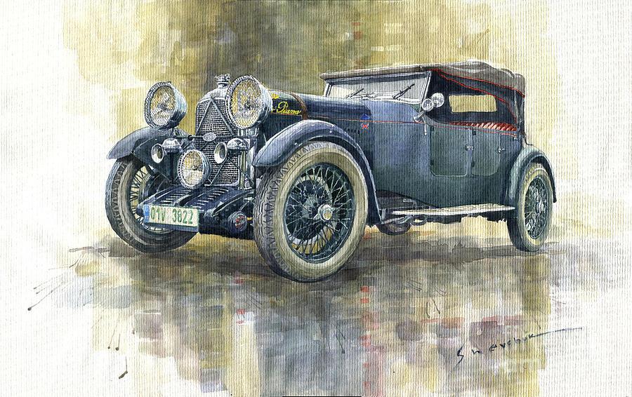 Automotive Painting - 1932 Lagonda Low Chassis 2 Litre Supercharged Front by Yuriy Shevchuk Automotive Painting - 1932 Lagonda Low Chassis 2 Litre Supercharged Front by Yuriy Shevchuk