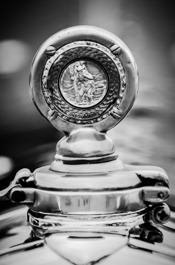1932 Alfa Romeo Hood Ornament - MotoMeter -1357bw Photograph by Jill Reger