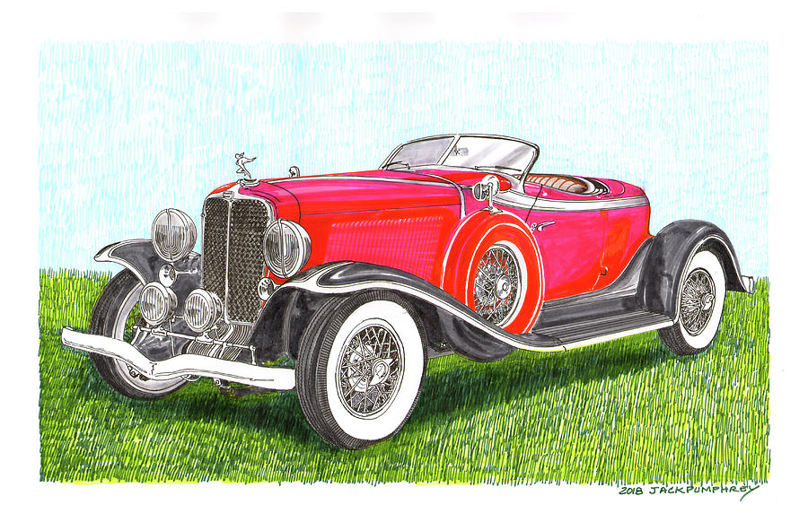 1932 Auburn Speedster 8 100 Painting by Jack Pumphrey