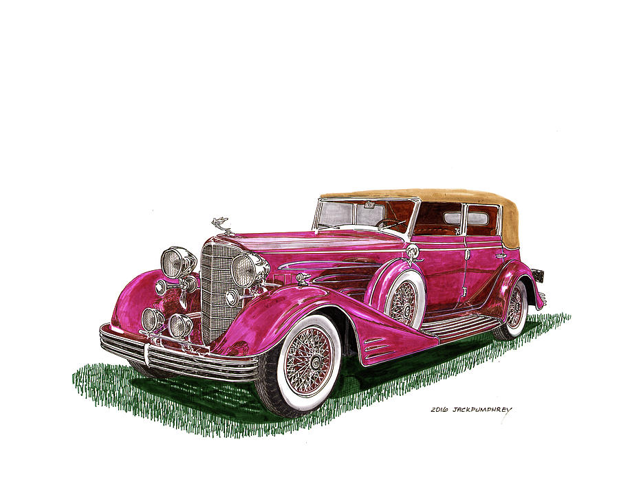 1932 Cadillac All Weather Phaeton V 16 Painting by Jack Pumphrey