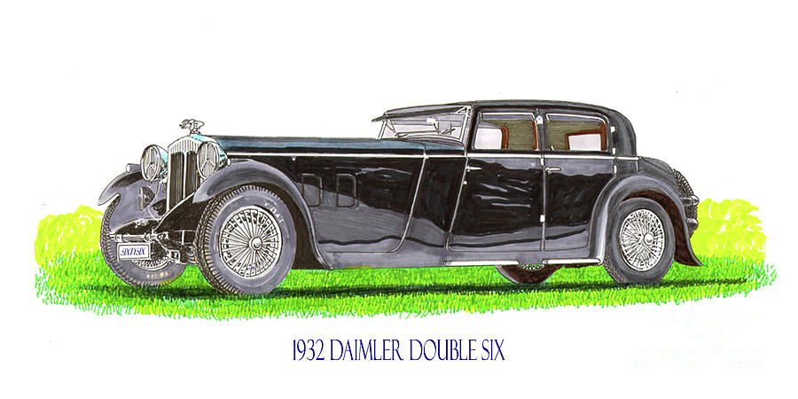 1932 Daimler Double Six Painting by Jack Pumphrey