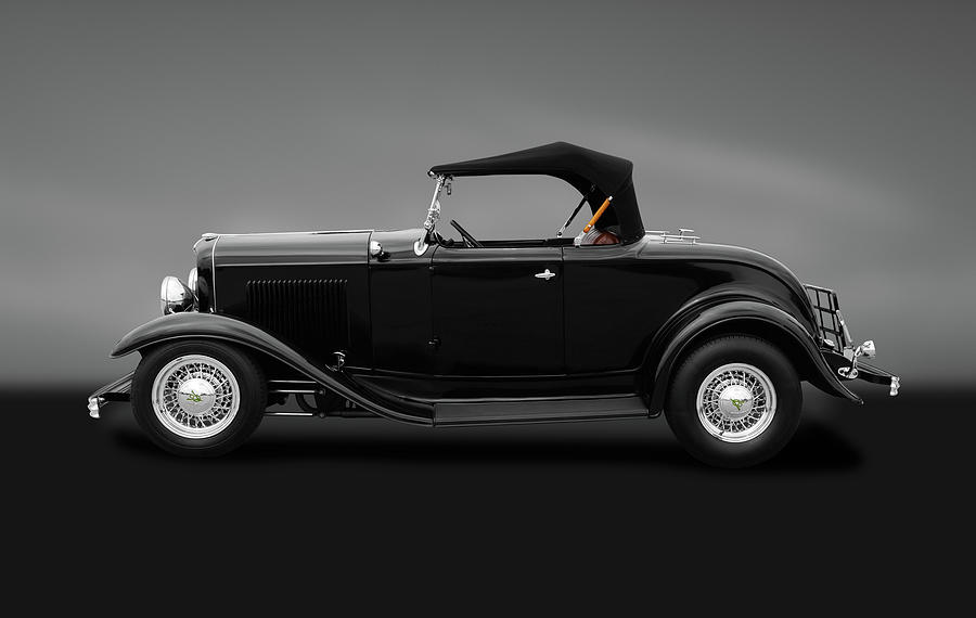 1932 Ford Convertible Coupe Roadster  -  1932convertfordroadstergray184430 Photograph by Frank J Benz