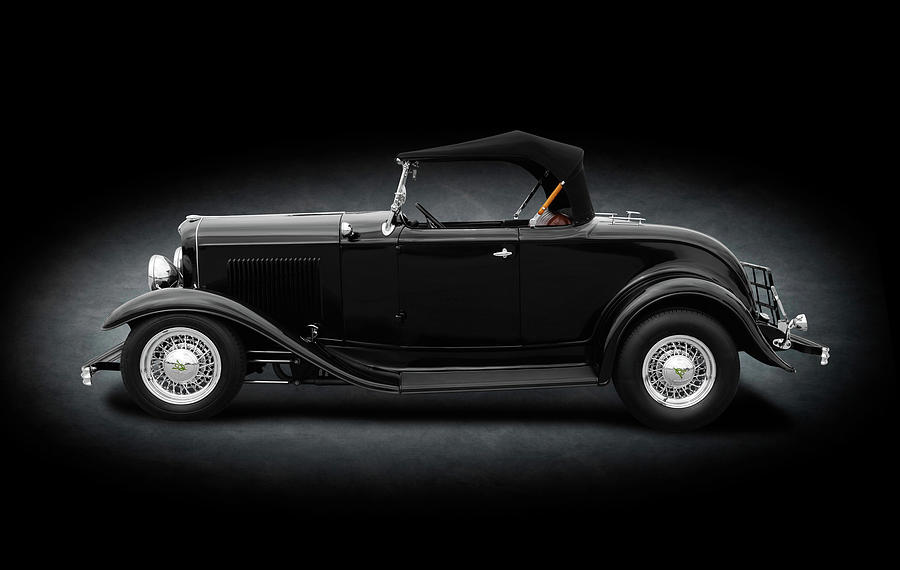 1932 Ford Convertible Coupe Roadster  -  1932fordconvertroadsterspttext184430 Photograph by Frank J Benz