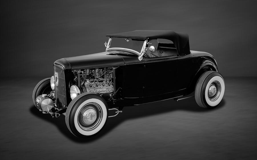1932 Ford Flat Head Powered Coupe  -  BW  -  3 Photograph by Frank J Benz