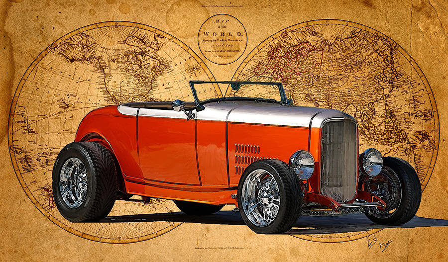1932 Ford Hi-Boy Roadster Painting by William Mace