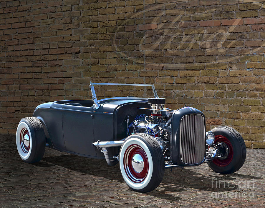 1932 Ford Hot Rod, Brick Wall Photograph by Ron Long