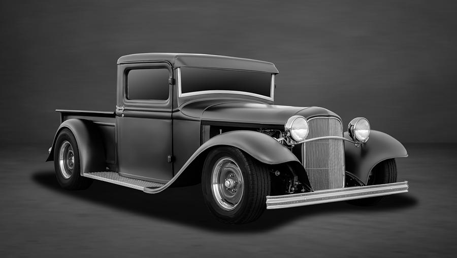 1932 Ford Pickup Truck  -  4BW Photograph by Frank J Benz