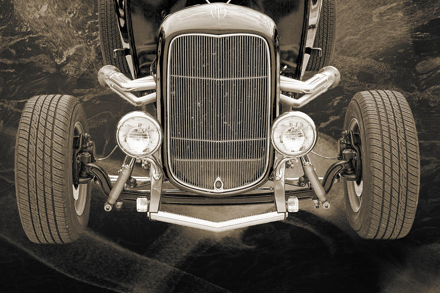1932 Ford Roadster Sepia Posters and Prints 014.01 Photograph by M K Miller