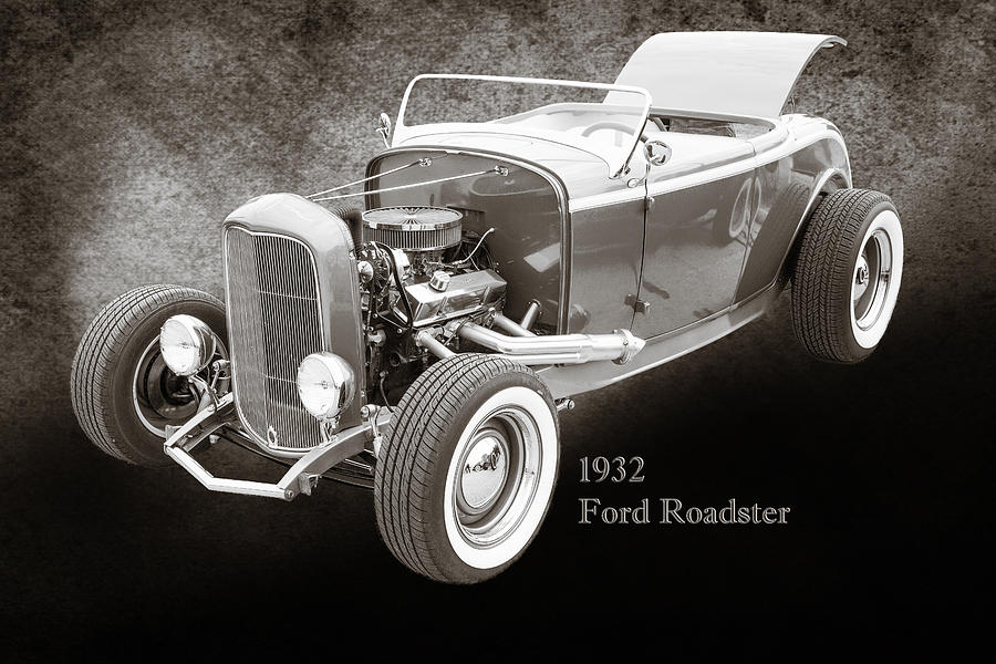 1932 Ford Roadster Sepia Posters and Prints 016.01 Photograph by M K Miller