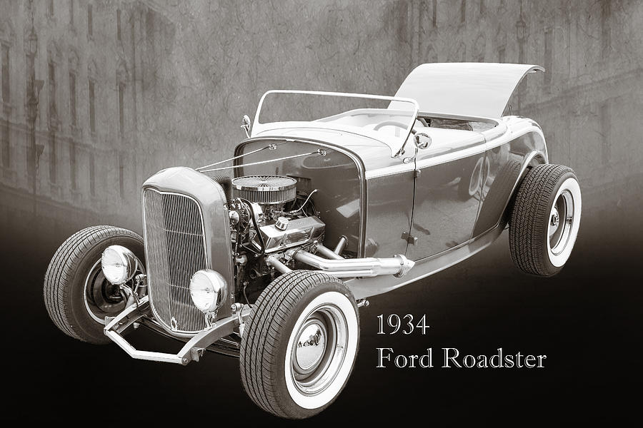 1932 Ford Roadster Sepia Posters and Prints 018.01 Photograph by M K Miller