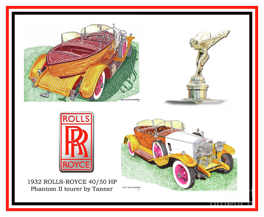 1932 Rolls Royce Phantom II Skiff Poster Painting by Jack Pumphrey